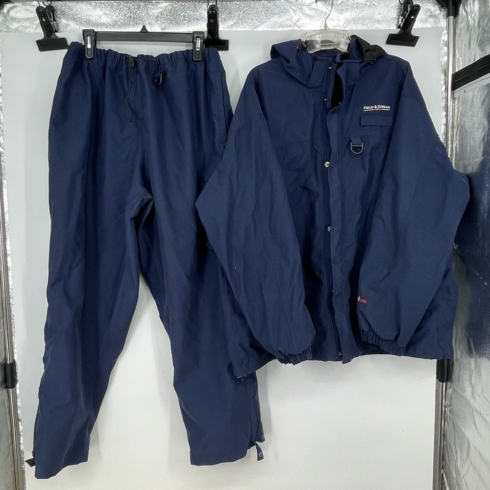 Field & Stream Men’s XL Insulated Jacket & Pants Set Blue‎ Hooded Outdoor